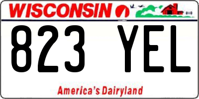 WI license plate 823YEL