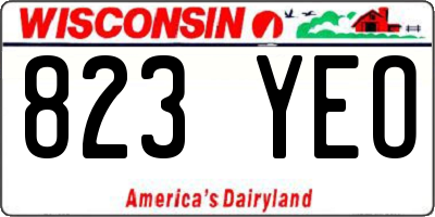 WI license plate 823YEO