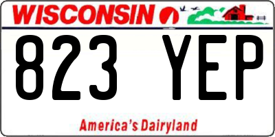 WI license plate 823YEP