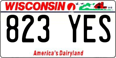 WI license plate 823YES