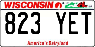 WI license plate 823YET
