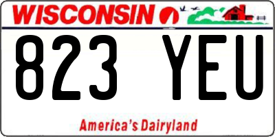 WI license plate 823YEU