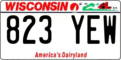 WI license plate 823YEW