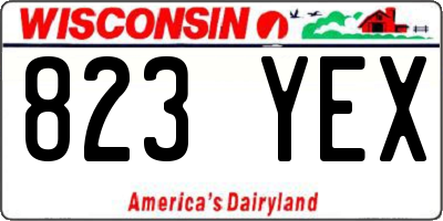 WI license plate 823YEX