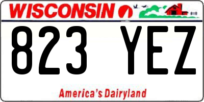 WI license plate 823YEZ