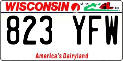 WI license plate 823YFW