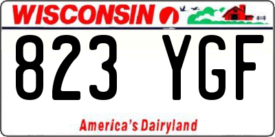 WI license plate 823YGF