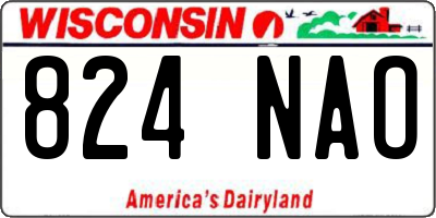 WI license plate 824NAO