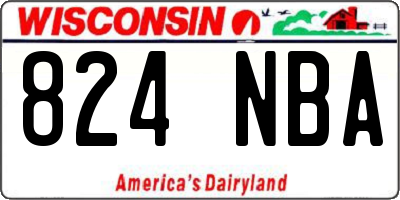 WI license plate 824NBA