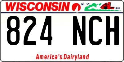 WI license plate 824NCH