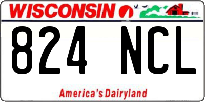 WI license plate 824NCL