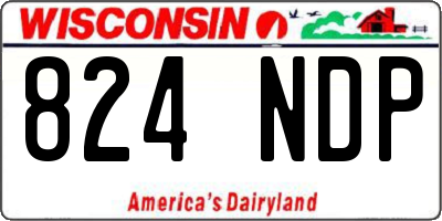 WI license plate 824NDP
