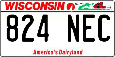 WI license plate 824NEC