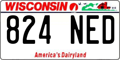WI license plate 824NED