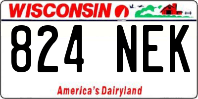 WI license plate 824NEK