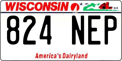 WI license plate 824NEP