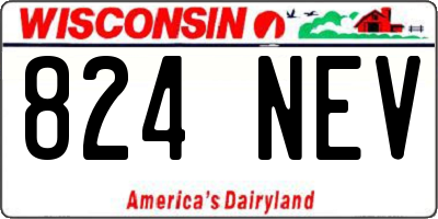 WI license plate 824NEV