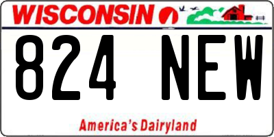 WI license plate 824NEW