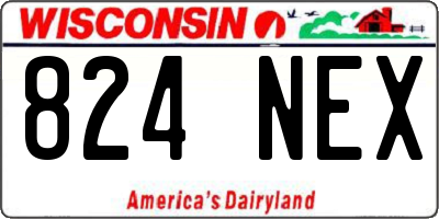 WI license plate 824NEX