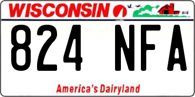 WI license plate 824NFA