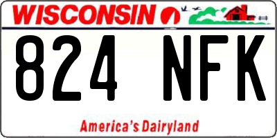 WI license plate 824NFK