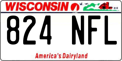 WI license plate 824NFL