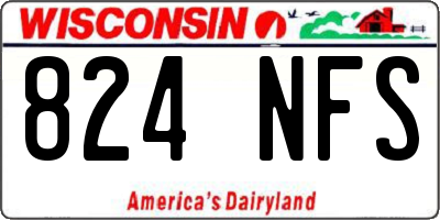 WI license plate 824NFS