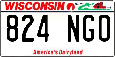 WI license plate 824NGO