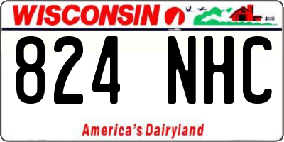 WI license plate 824NHC