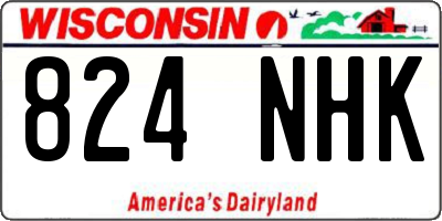 WI license plate 824NHK