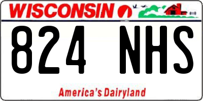 WI license plate 824NHS