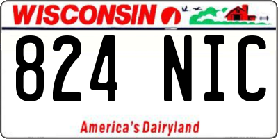WI license plate 824NIC