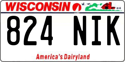 WI license plate 824NIK