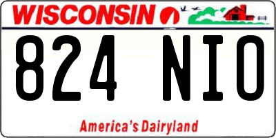 WI license plate 824NIO
