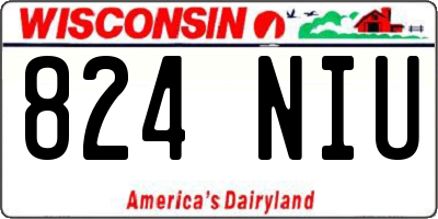 WI license plate 824NIU