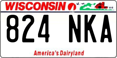 WI license plate 824NKA