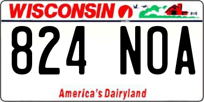 WI license plate 824NOA