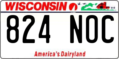 WI license plate 824NOC