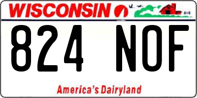 WI license plate 824NOF