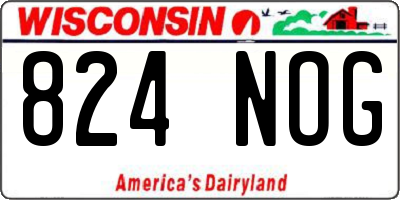 WI license plate 824NOG