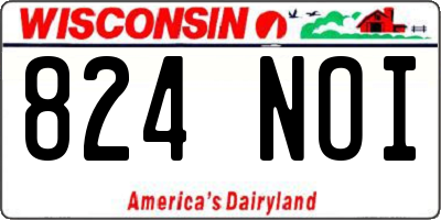 WI license plate 824NOI