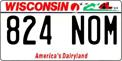 WI license plate 824NOM