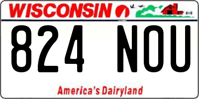 WI license plate 824NOU