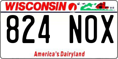 WI license plate 824NOX