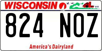 WI license plate 824NOZ