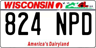 WI license plate 824NPD