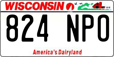 WI license plate 824NPO