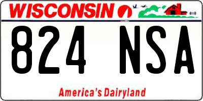 WI license plate 824NSA