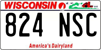 WI license plate 824NSC