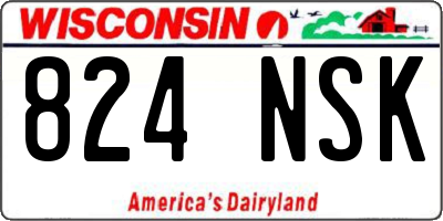 WI license plate 824NSK